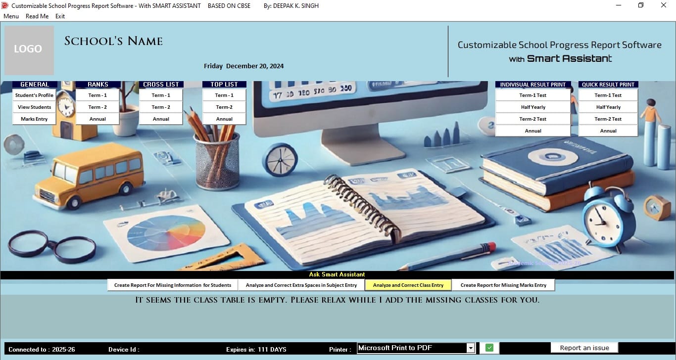 Customizable School Progress Report Software